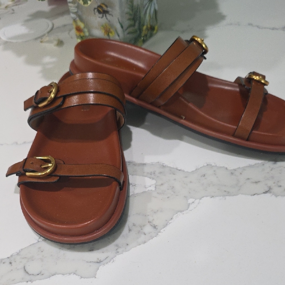 Steve Madden Tan Buckle Sandals - Picture 3 of 4